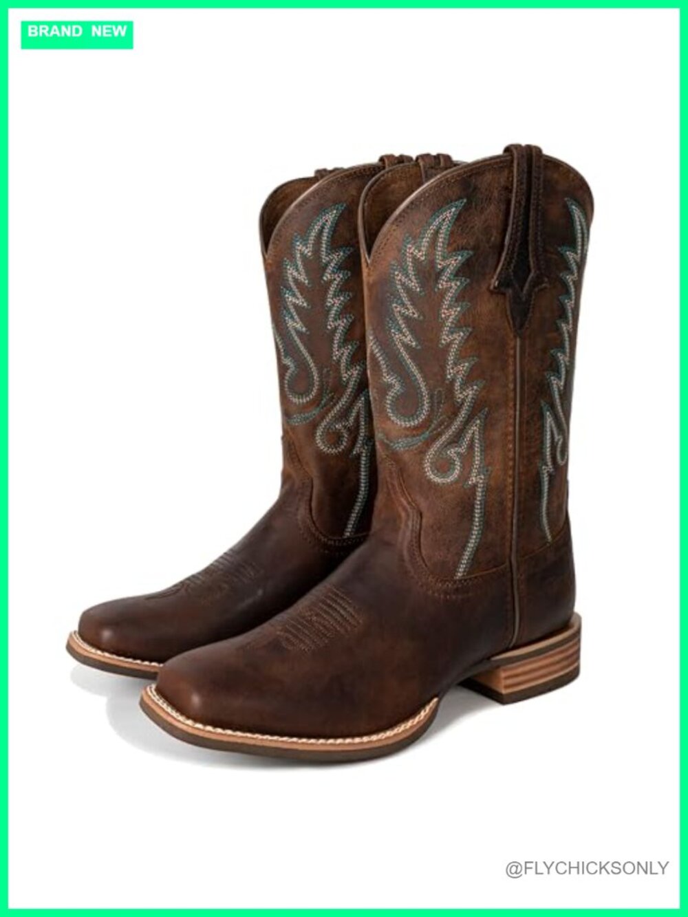 Full-Grain Goatskin Cowboy Boots Square Toe Western Cowgirl Boots